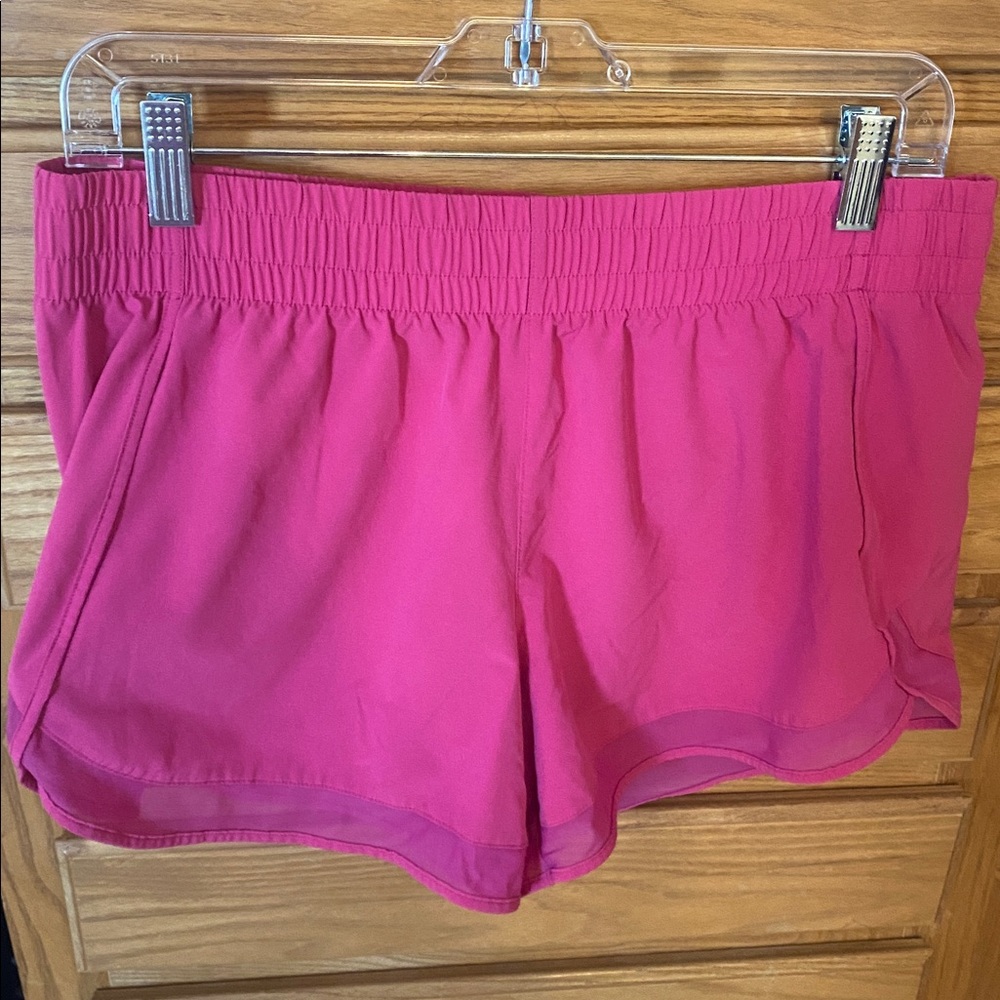 Athleta Fuchsia Mesh Racer Shorts